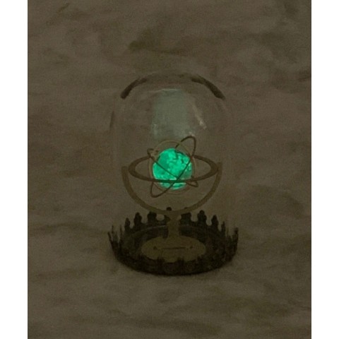 天球儀(Armillary sphere)-畜光ガラスブルー-ミニガラスドーム入り完成品