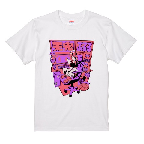 【天鬼ぷるる】Tシャツ WH（Lサイズ）＜POP風ブロマイド付き＞