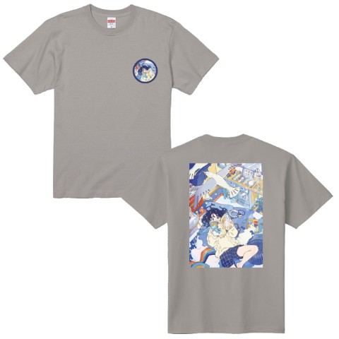 【海島千本】TシャツGY-Blue-Lサイズ	