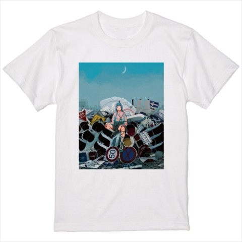 【森田ぽも】イラストTシャツ WH（XLサイズ）