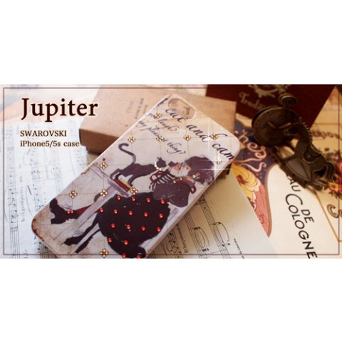 【Jupiter】スワロフスキーiPhone5/5Sケース(猫とカメラ)