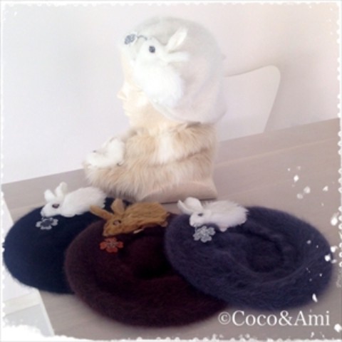 Coco&Ami】飴ージング！ウサギダーマン/ベレー(ブラック)【受注生産 