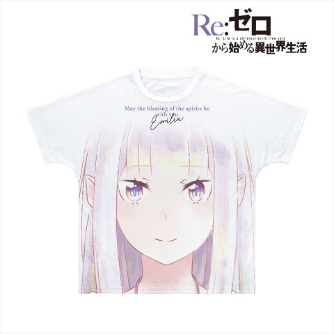 【Re:ゼロから始める異世界生活】エミリア Ani-Art aqua label フルグラフィックTシャツユニセックス(サイズ/XL)