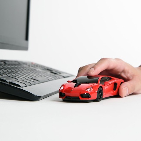 【無線マウス】ランボルギーニ アヴェンタドール オレンジ Lamborghini Aventador