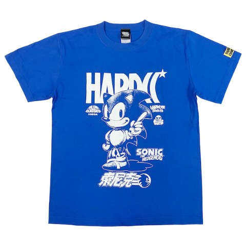 【ハードコアチョコレート】ソニック・ザ・ヘッジホッグTシャツ(音速ロイヤルブルー)-復刻版-XL