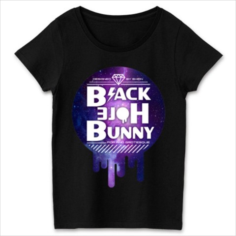 【BLACK HOLE BUNNY】レディースTシャツ Galaxy Logo（Lサイズ）