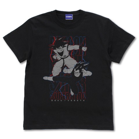 【ドラゴンボール】スーパーヒーロー 悟空＆ベジータ Tシャツ/BLACK-XL