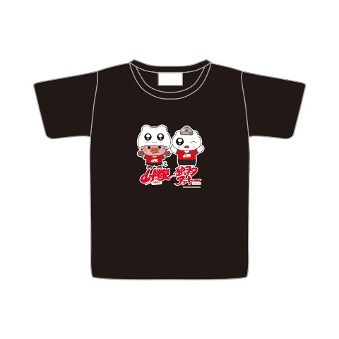 【独ヲタアッキー×山岡家】Tシャツ BK ヤマトンマン＆シロウ（Lサイズ）