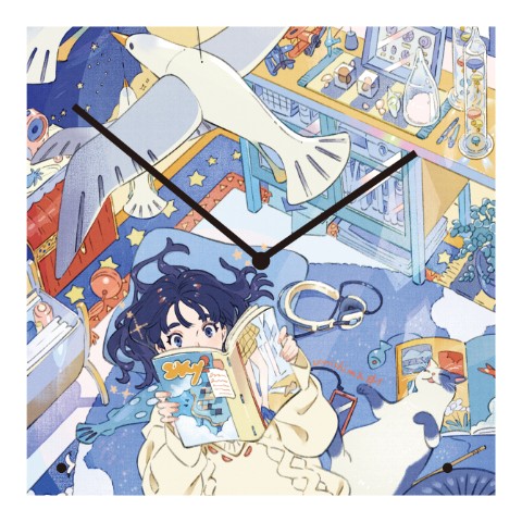【海島千本】アクリル置き時計-Blue-