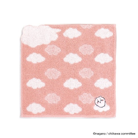 【ちいかわ】タオルハンカチ 雲 ピンク