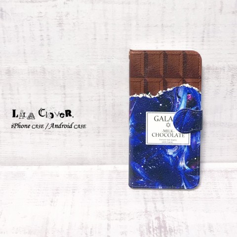 【LALA CloveR.】GALAXYチョコレート 手帳型 iPhone6/6sケース/iPhone7ケース/iPhone8ケース/iPhoneSE2ケース
