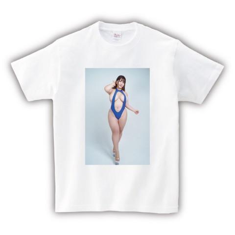【星乃うめ】Tシャツ青 WH（XLサイズ）