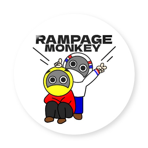 【RAMPAGE　MONKEY】缶バッジ 座り込みポーズ