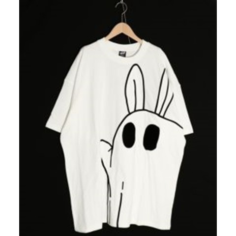 【ScoLar Parity】オバケウサギ柄スーパーBIGTシャツ / オフホワイト