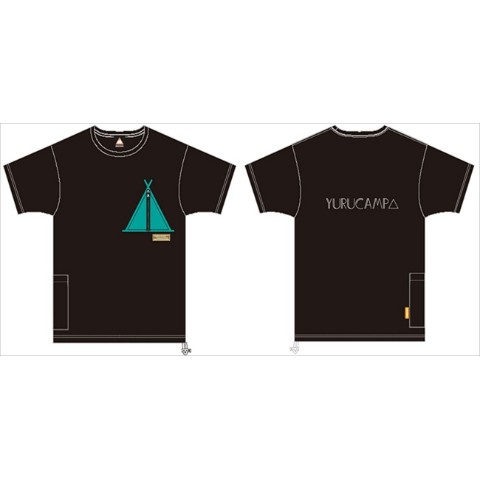 【ゆるキャン△】 テントポケットTシャツ(ブラック/XL) WILDERNESS EXPERIENCEコラボ