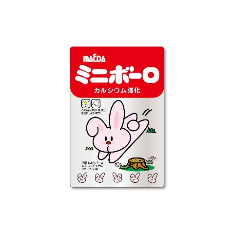 【お菓子ステッカー】クリア 大阪前田製菓ミニボーロ（ウサギ）