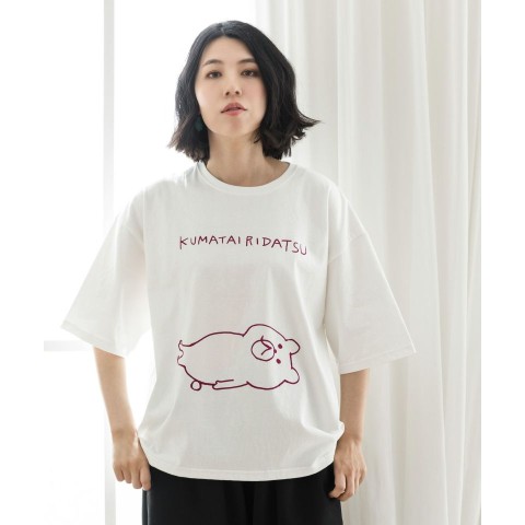 【ScoLar Parity】KUMATAIRIDATU柄Tシャツ / オフホワイト