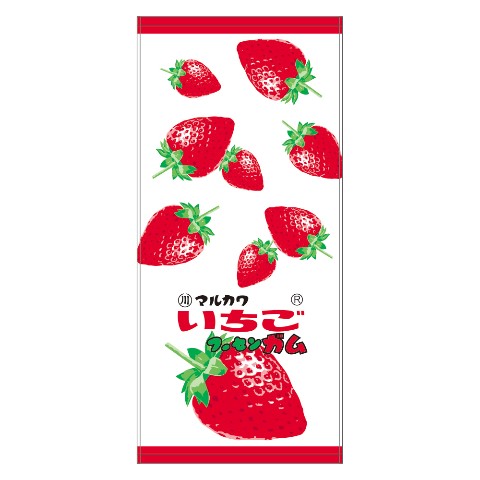 【フーセンガム】お菓子シリーズ プリントフェイスタオル マルカワガム いちご