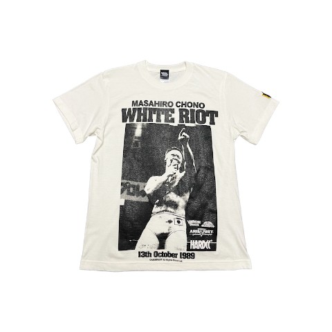 【ハードコアチョコレート】蝶野正洋 白い暴動 Tシャツ（バニラホワイト）XL