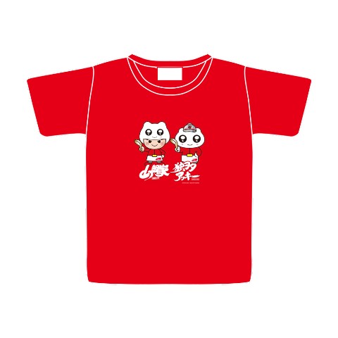 【独ヲタアッキー×山岡家】Tシャツ RD ヤマオカマン＆シロウ（XLサイズ）