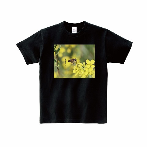 【週末養蜂】Tシャツ BK 花粉集め中（Lサイズ）