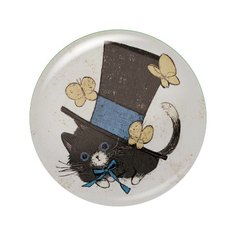 【haru】缶バッチ（黒猫と帽子）