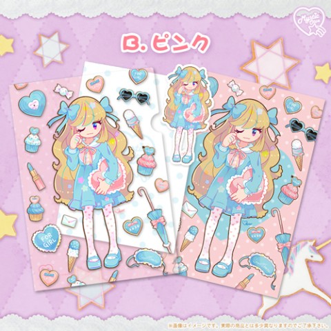 【mystic OTOE】mystic eternal girls series 「Sweet Lolita」A6クリアファイル&ポストカードSPセット B，ピンク