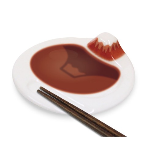 【富士山醤油皿】赤富士