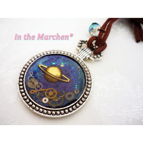 【in the Marchen*】「はぐるま宇宙」懐中時計型ネックレス