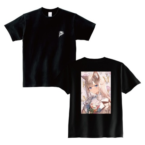 【ミュシャ】Tシャツ（猫ちゃん）ブラックXLサイズ