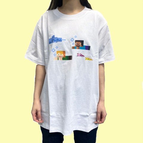 【Minecraft】Tシャツ ウーパールーパー ホワイト（Lサイズ）