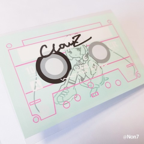 【渡瀬しぃの】ClowZ-IC CARD STICKER／カセットテープ(mint)