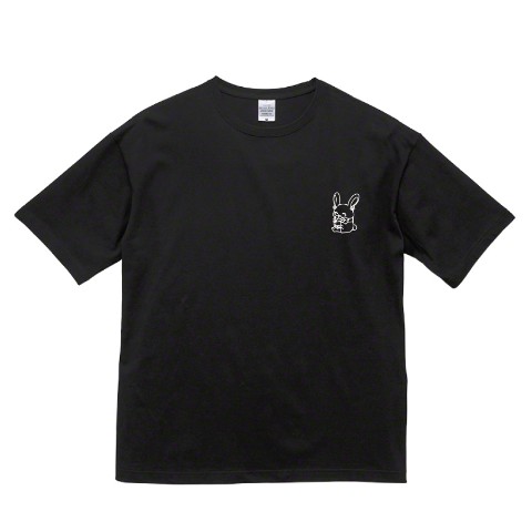 【はなちゃん】うさぎTシャツ ブラック（XLサイズ）
