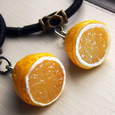 【よだれ堂】みずみずしいレモンのミニチュア食品サンプルヘアゴム