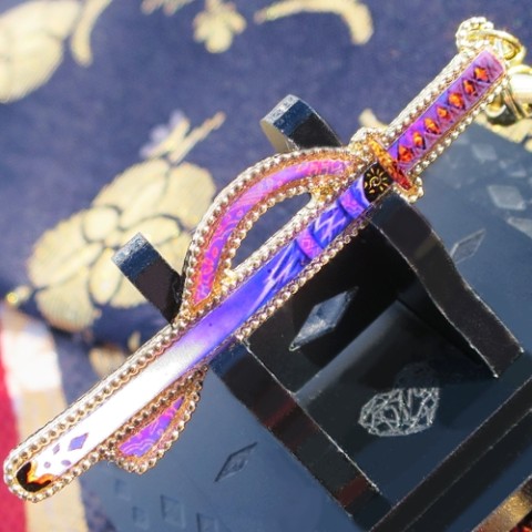 【W.無色】刀ストラップ・守護刀紫