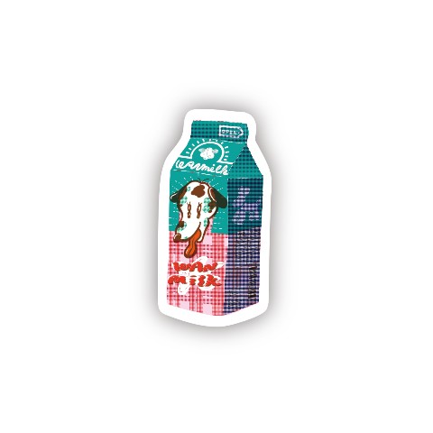 【HOHOEMI】ダイカットステッカー　ミルク
