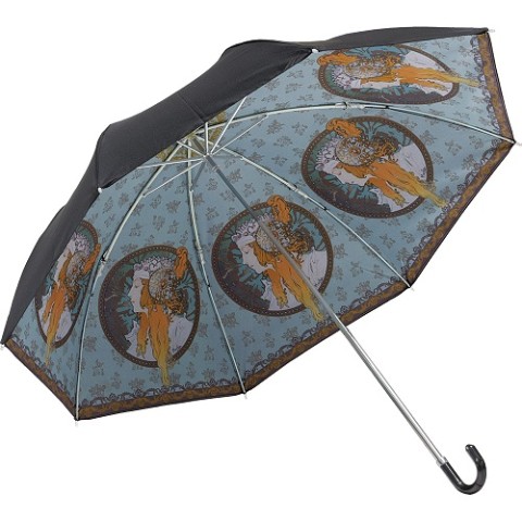 名画折りたたみ傘～晴雨兼用～（ミュシャ「ブロンド」）