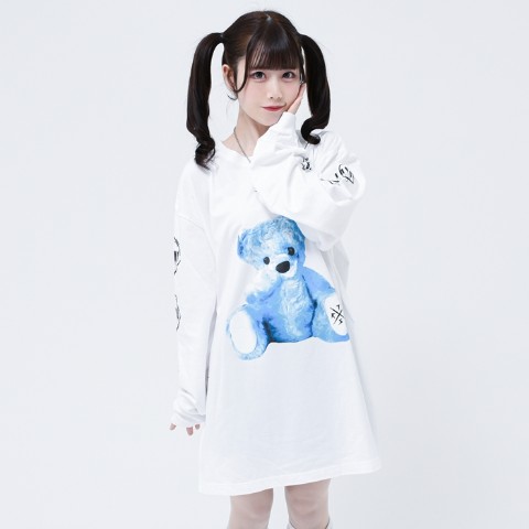 【TRAVAS TOKYO】Furry bear L/S Tee （white）