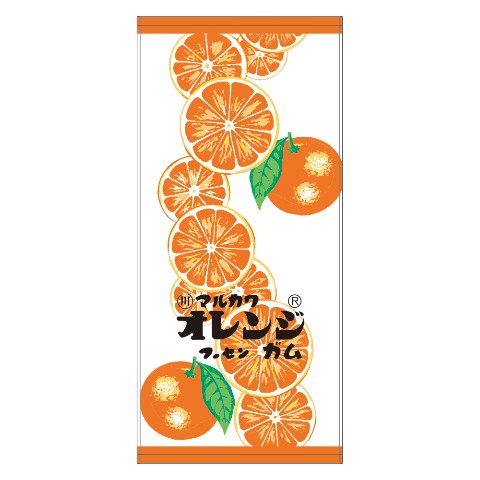 【フーセンガム】お菓子シリーズ プリントフェイスタオル マルカワガム オレンジ