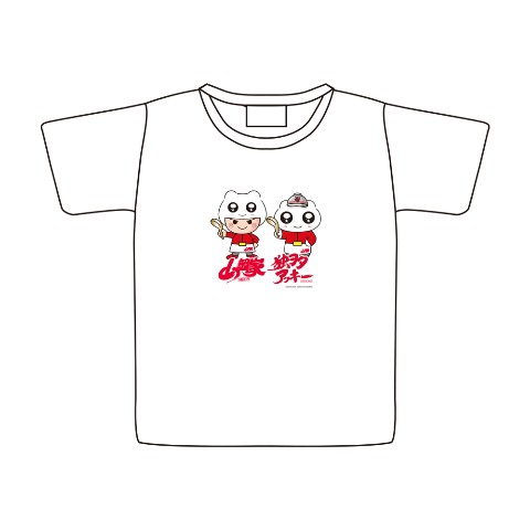 【独ヲタアッキー×山岡家】Tシャツ WH ヤマオカマン＆シロウ（XLサイズ）
