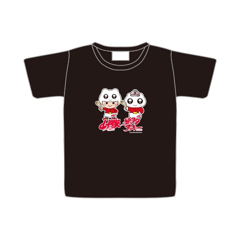 【独ヲタアッキー×山岡家】Tシャツ BK ヤマオカマン＆シロウ（Lサイズ）
