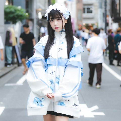 【TRAVAS TOKYO】Myriad of bears frill track jacket 【White】