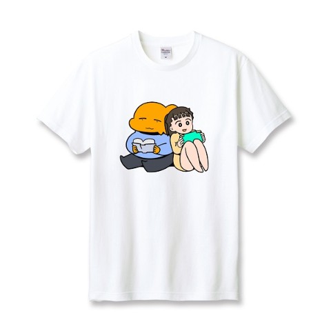 【虹走】UさんとボクおすわりTシャツ WH（XLサイズ）