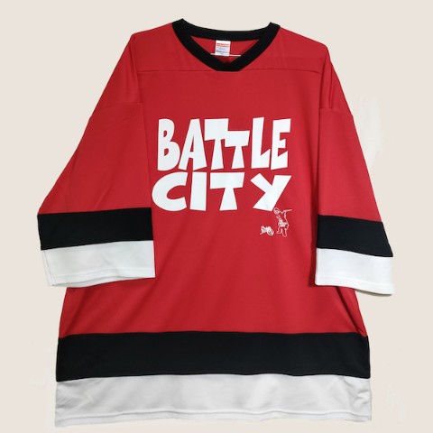【ショウジョノトモ】BATTLE CITY LOGO hockey_001red_bk XL