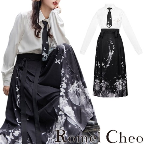 【RomelCheo】現代漢服バンブーバタフライセットアップコーデ