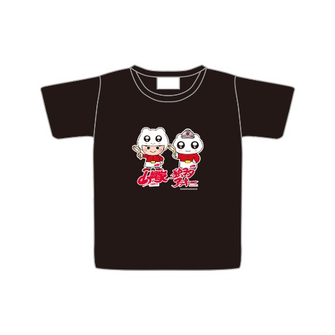 【独ヲタアッキー×山岡家】Tシャツ BK ヤマオカマン＆シロウ（Mサイズ）
