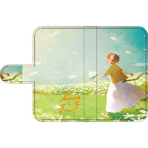 【杏仁ミル】Flip smartphone case（LL size / Paste type）