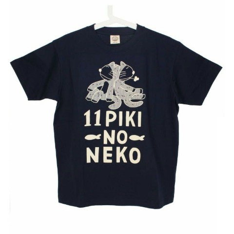 【11ぴきのねこ】オーガニックコットンTシャツ（ロゴ/NV）