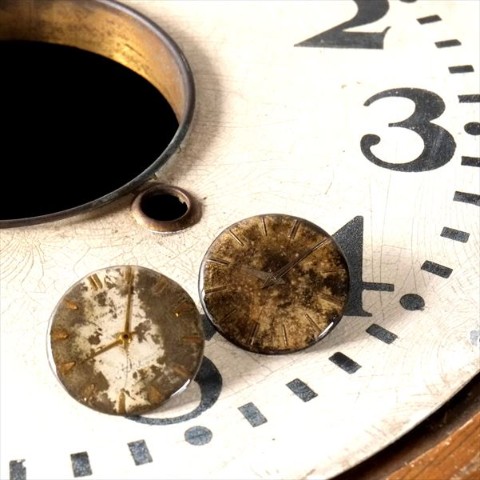 【9時5分の歯車】antique damage dials earrings/アンティーク文字盤のイヤリング