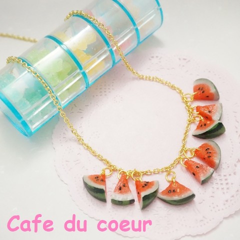 【Cafe du coeur】スイカのネックレス